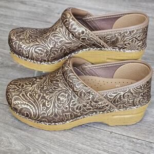 Dansko Pro Tooled Antique Leather Clog Womens EU size 36 NEW